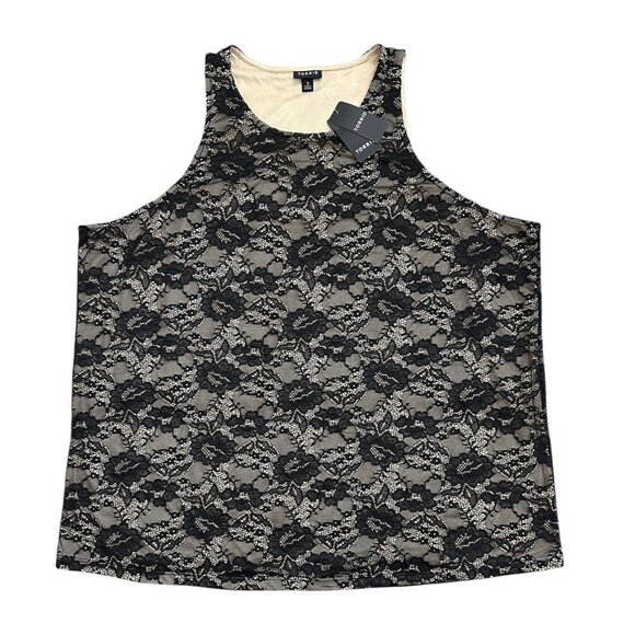 NWT Torrid Stretch Lace High Neck Tank Black Women’s Size 3XL Plus Size - Picture 3 of 8